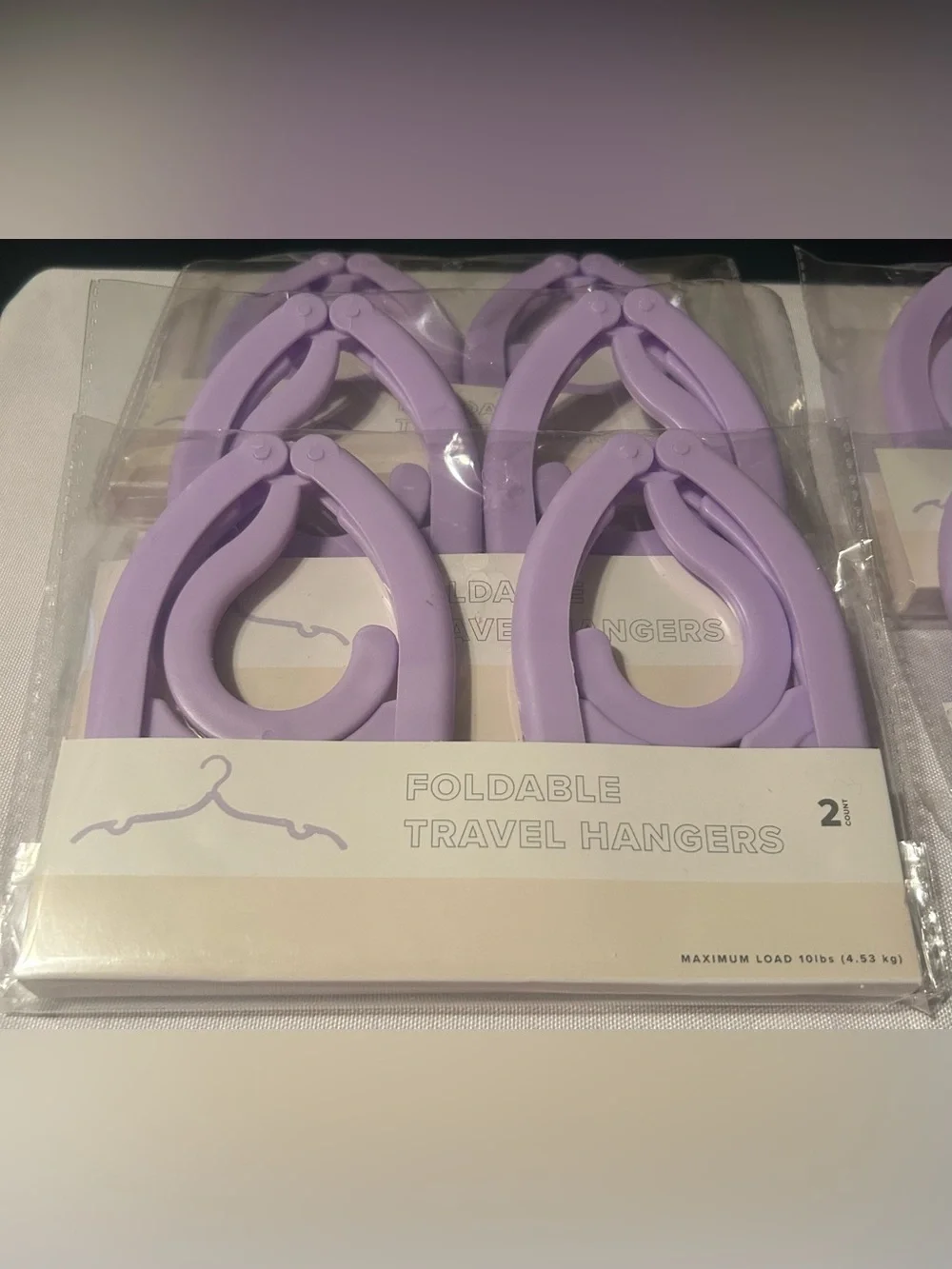 Foldable Travel Hangers - Lavender Purple (Set of 12)